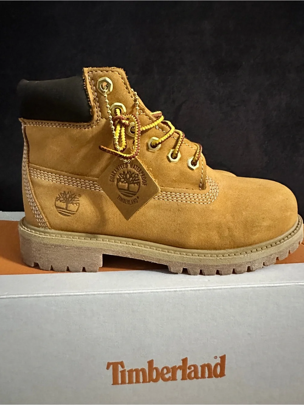 Timberland Wheat Nubuck Work-Ready Boot with Black Collar